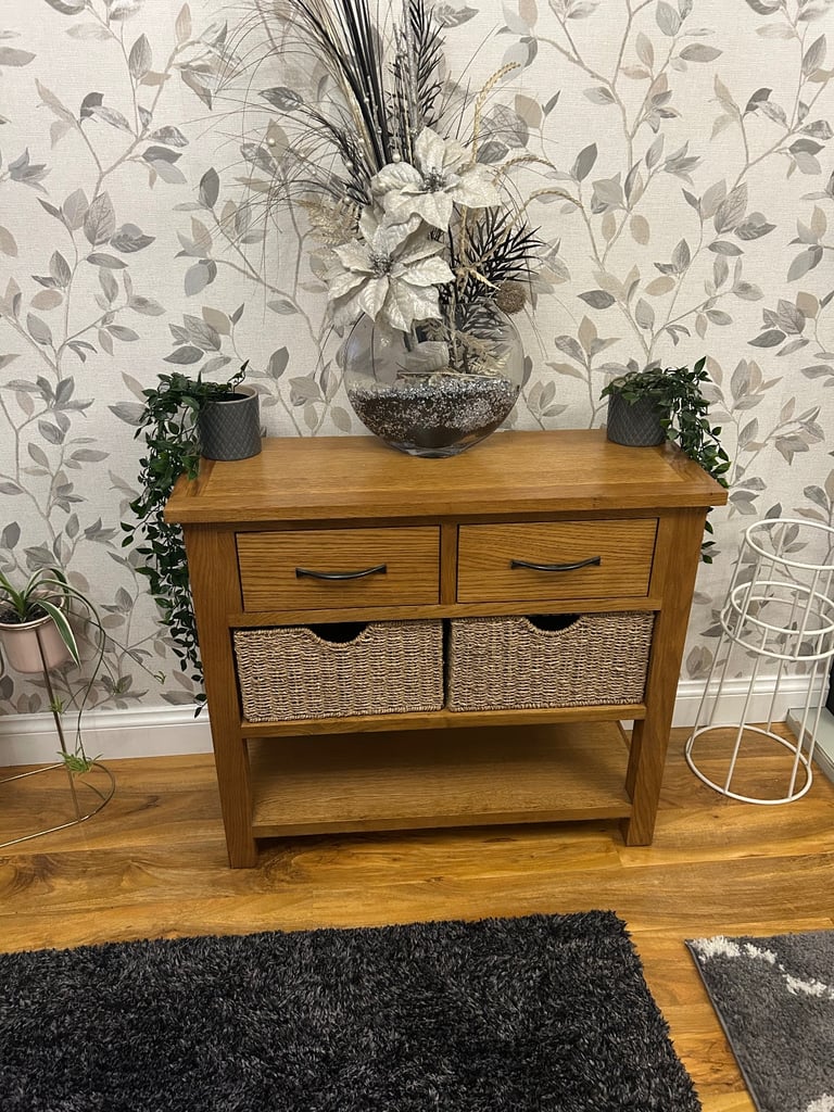 image for Solid oak console table 