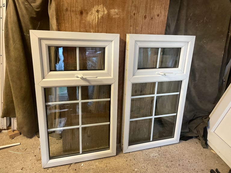 H 109 x W 63 cm - **1 LEFT** GEORGIAN UPVC DOUBLE GLAZED WINDOW - (REF: SJ457)