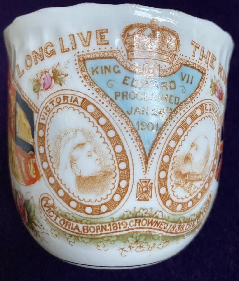 Commemorative Cup & Saucer Queen Victoria Edward VII Long Live The King  