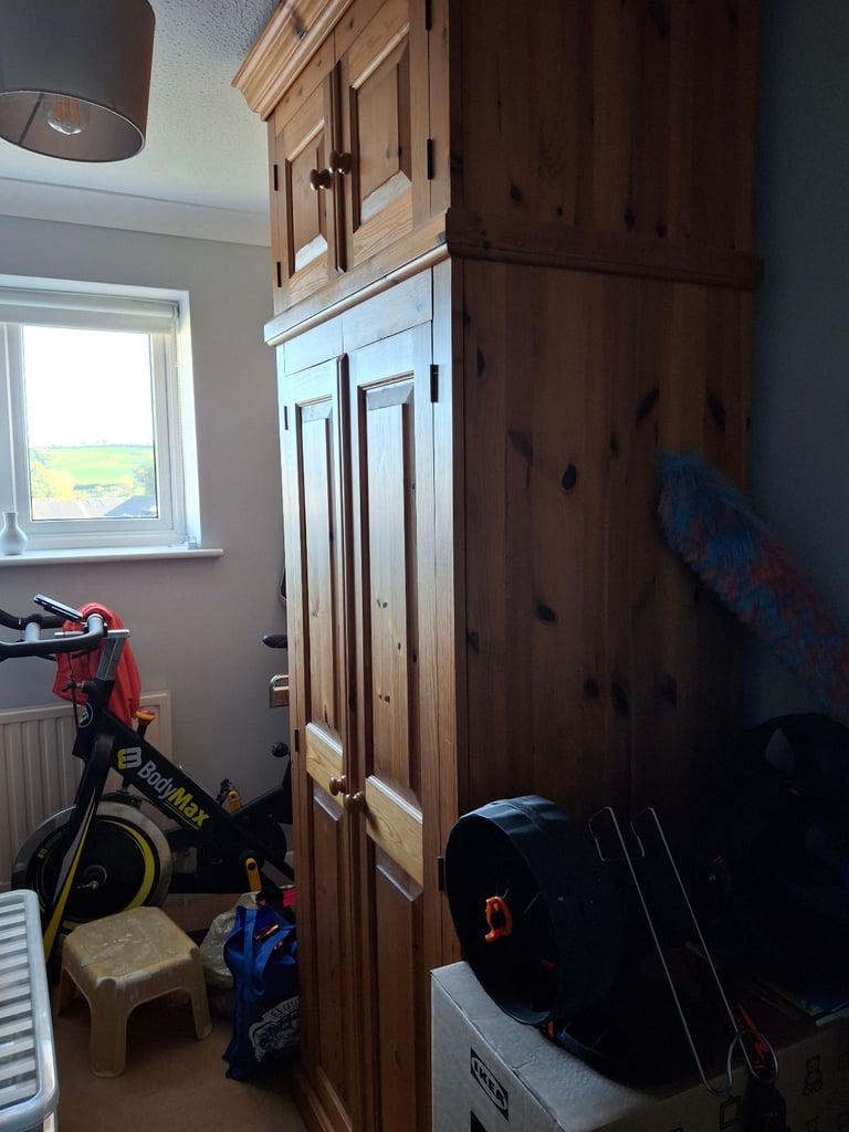 Deep and Tall Pine Wardrobe 
