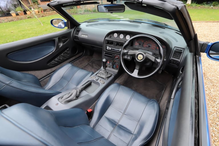 Lotus Elan M100 S2, 1995. Pacific Blue metallic with full dark blue leather.