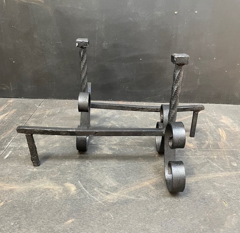 Pair of Barley Twist Iron Fire Dogs, Only £15