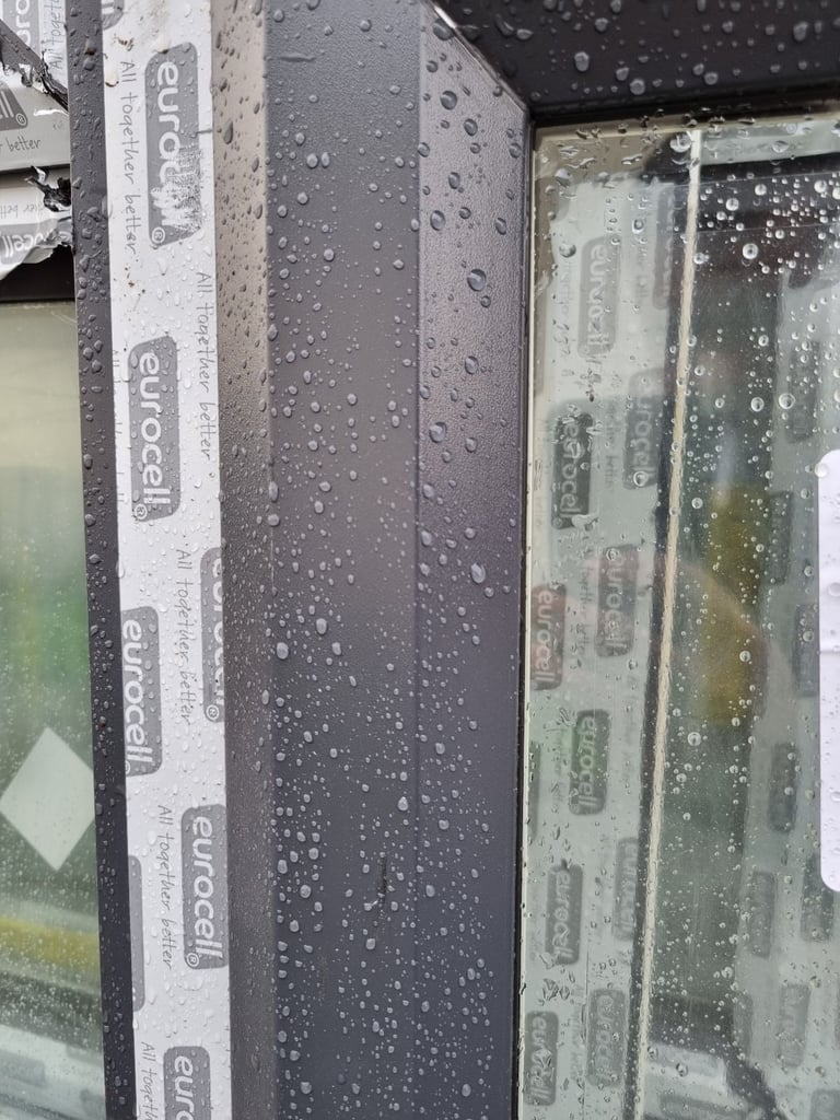 New UPVC Double Glazed Grey On White Windows 1665mm W x 1035mm H