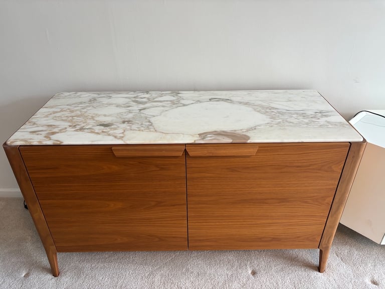 image for Porada Atlante 2 door walnut frame with marble top. 