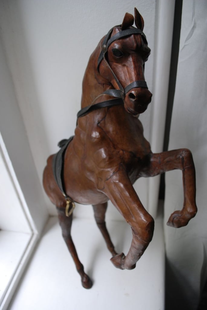 image for Vintage Horse Sculpture - Handcrafted Pressed Leather