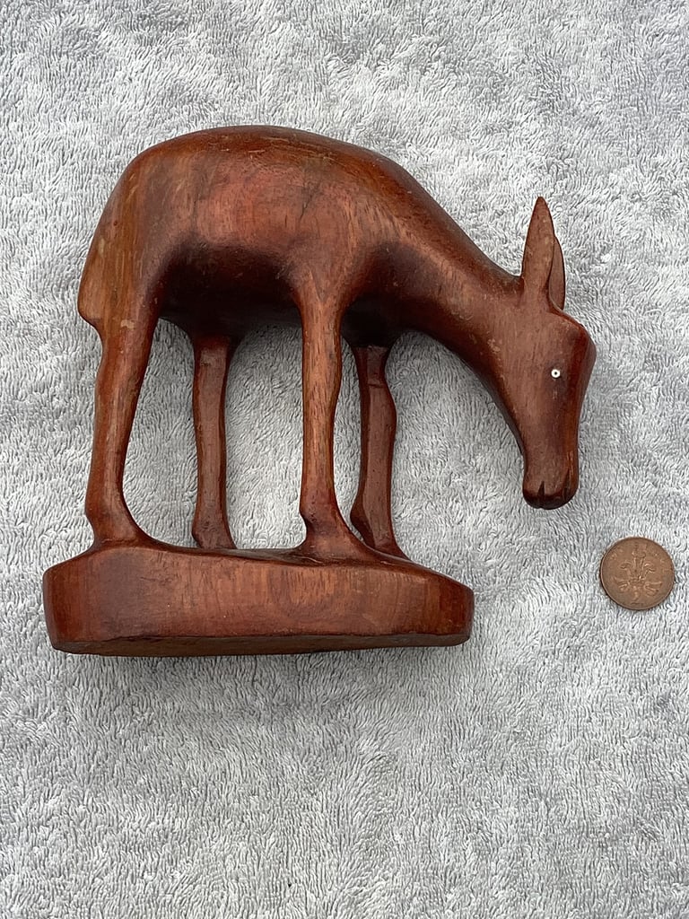 image for Hand carved wooden antelope