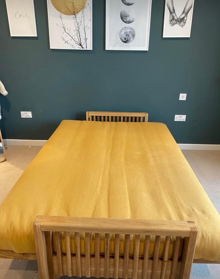 Oak Futon company 3 seater sofa bed 