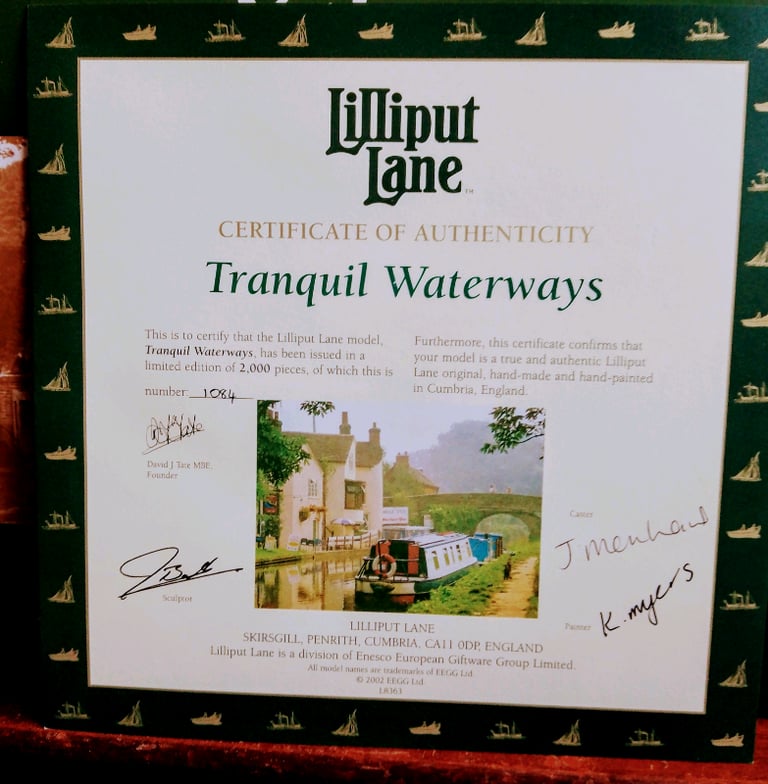 Lilliput Lane number L2560 Tranquil Waterways boxed with deeds.