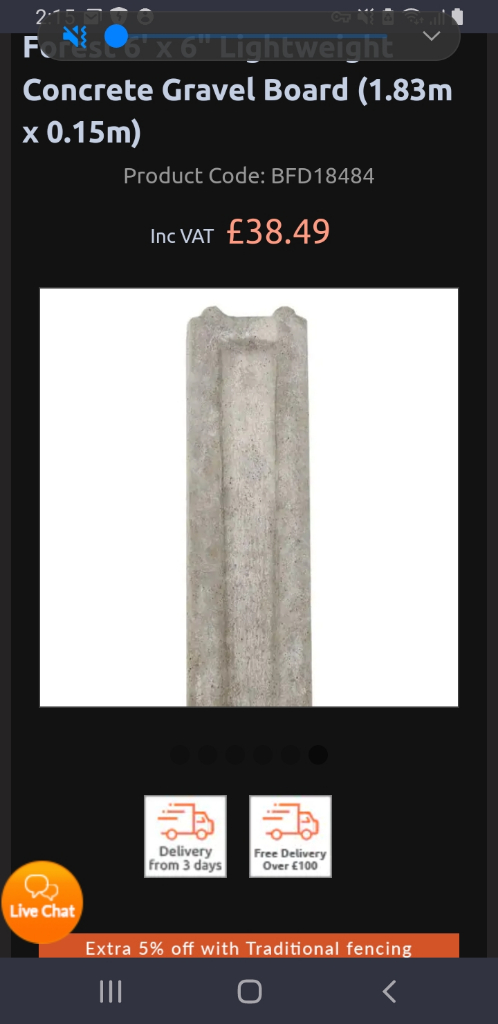 Gravel board concrete 1.83m 