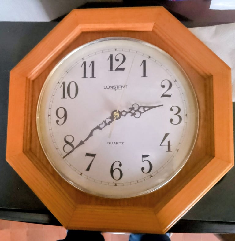 Wood framed wall clock 
