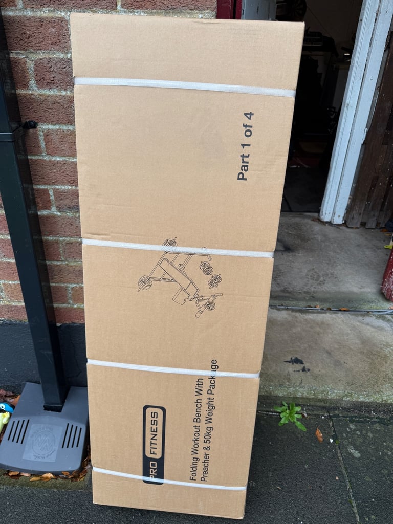 image for Pro Fitness Folding Workout Bench with 50kg Weight