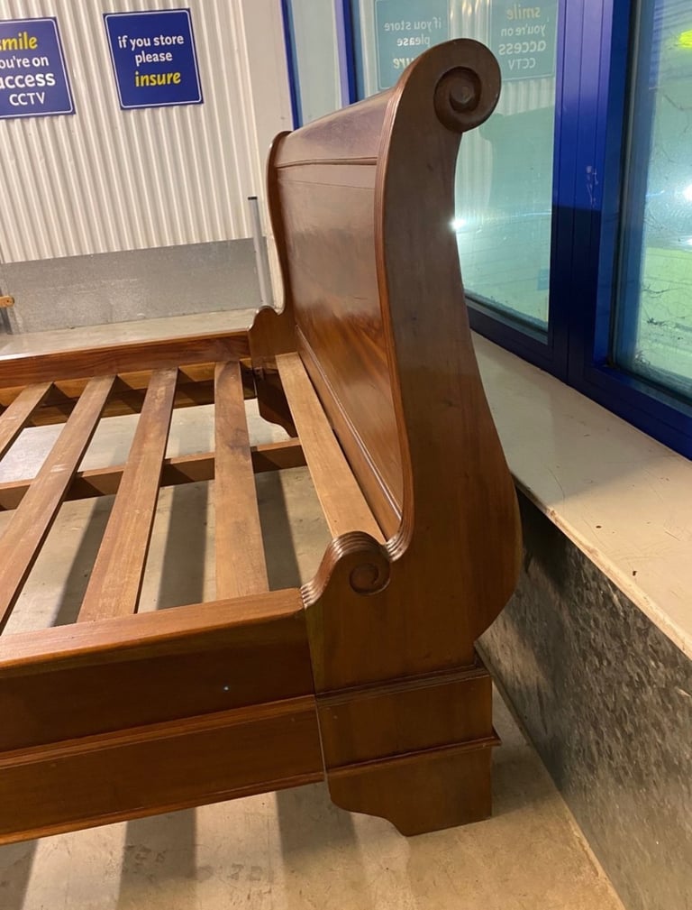 Solid Teak King Size Sleigh Bed