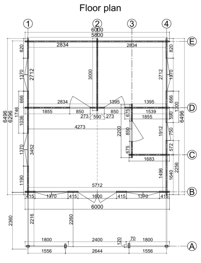 Log cabin Spanga 6m x 6.5m. Holiday home, summer house.