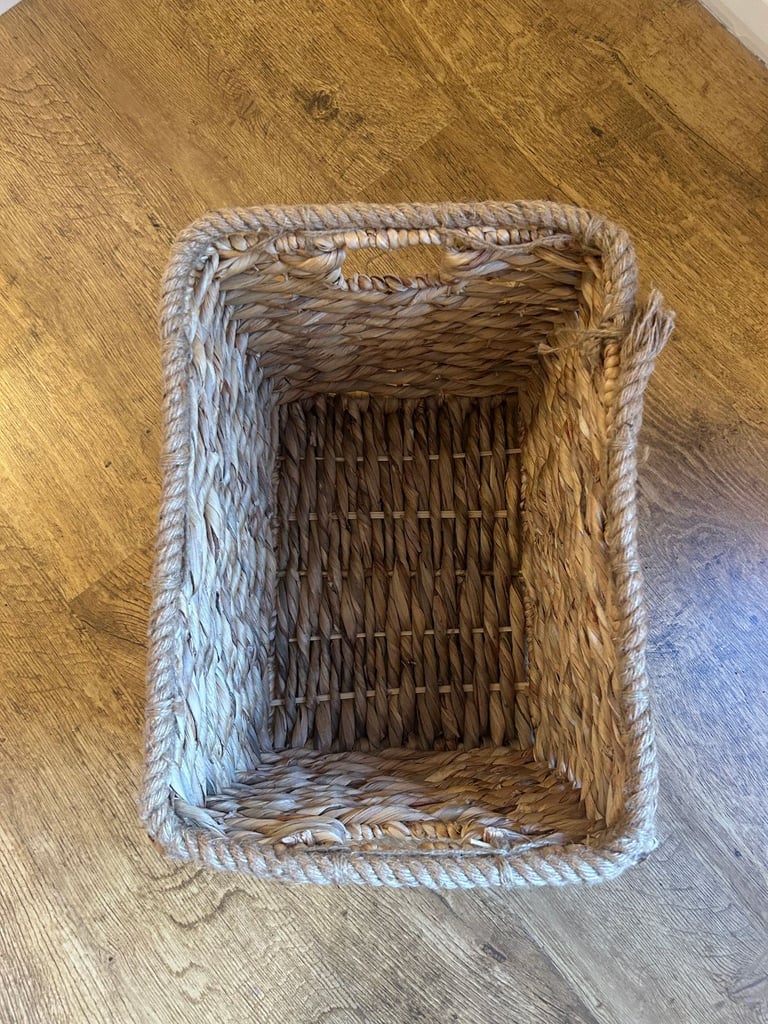 Wicker Organiser Basket, woven around sturdy metal frame