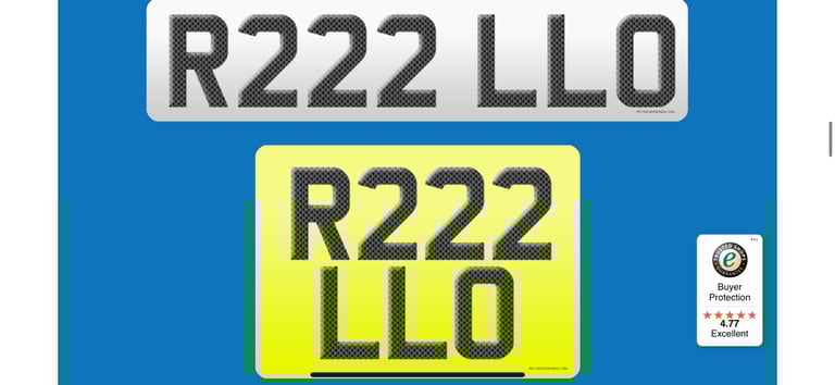 image for R222 LLO private cherished personal personalised registration plate number