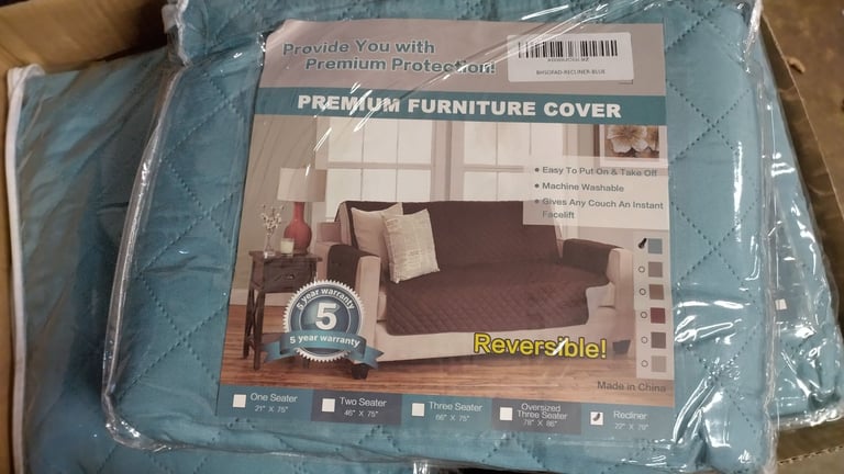 image for premium furniture cover single seater recliner chair pet friendly dog cat protector blue
