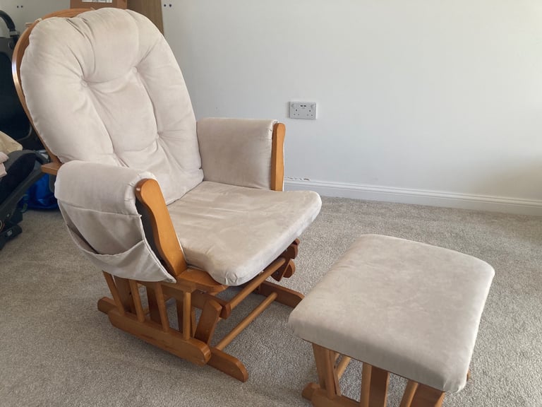 Kub Haywood gliding rocking chair with footstool 