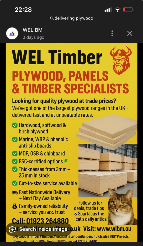 All plywood and sheet panel materials 