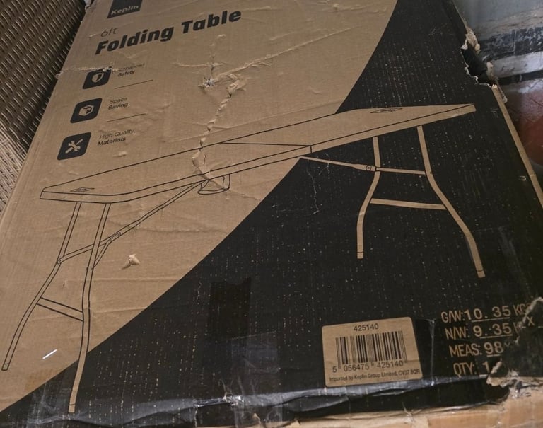 image for A new ( slight seconds) 6ft Folding Table with White 