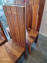 Solid wood dining chairs x4