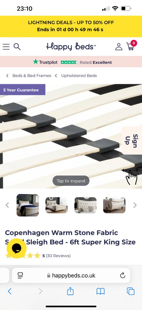 Super King Bed Frame and Luxury Mattress 