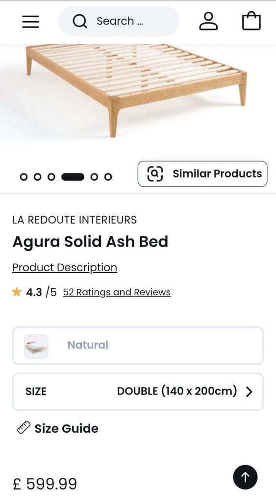 La Redoute Agura Solid Ash Platform Double Bed