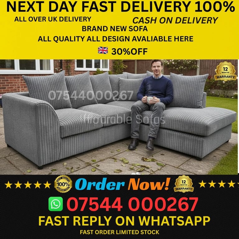 image for Brand New Corner & 3+2 Sofas – Stylish, Comfortable & Free Fast Delivery