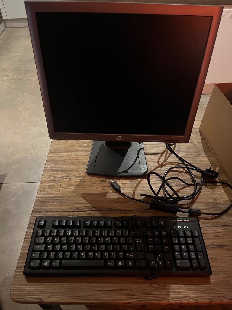 Monitor and keyboard