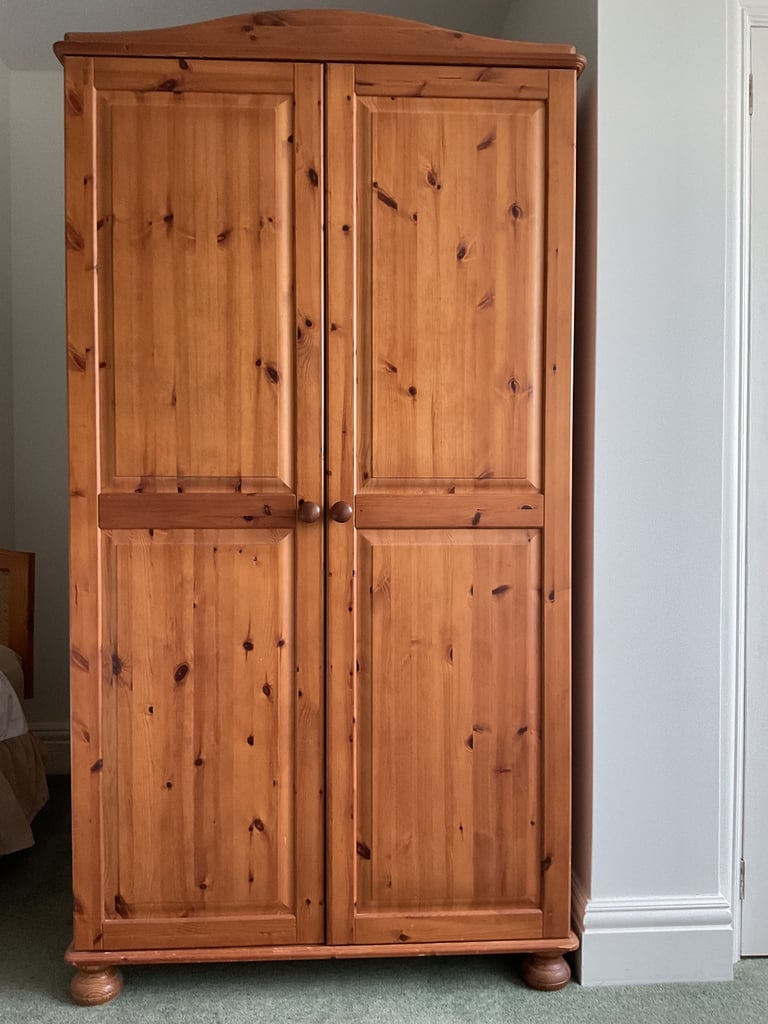 PAIR OF SOLID PINE WARDROBES - Already Disassembled For Ease Of Transportation