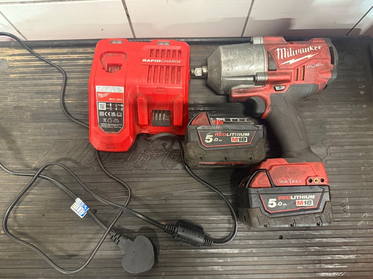 image for Milwaukee One Key 1/2 Impact gun with 2 batteries and charger 