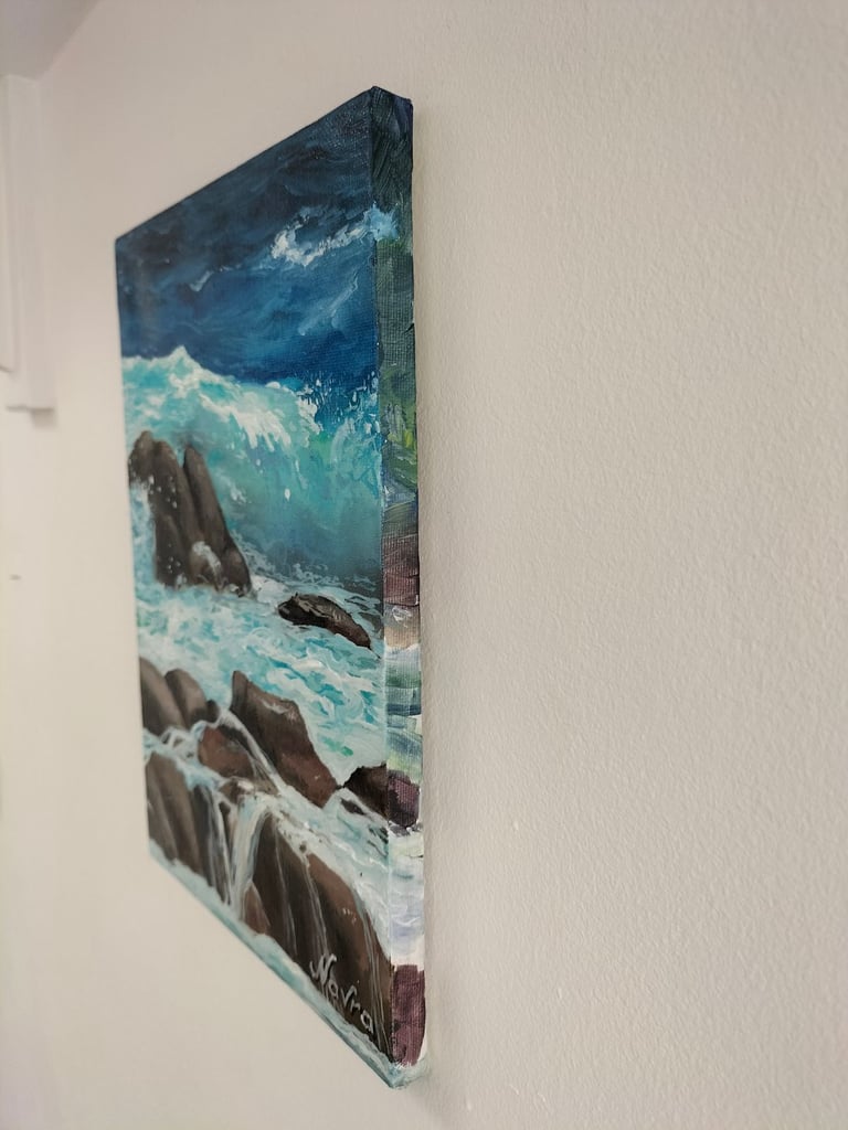 Seascape oil painting hand made completely