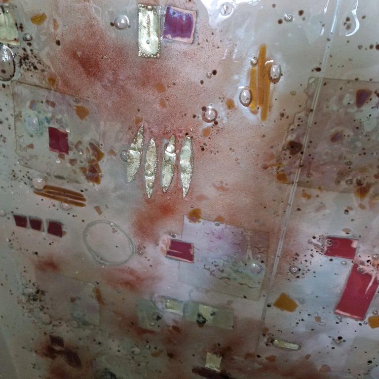Emma Wood Fused Glass Art Panel /Splashback 