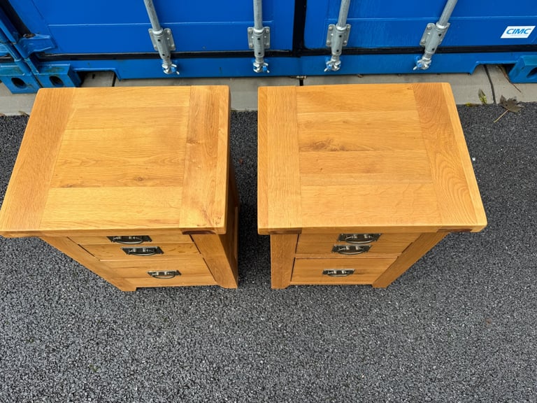 Rustic solid oak bedside cabinets possible Delivery 50 cm x 40 and 70 high