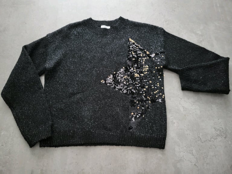 image for Girls sequined star jumper