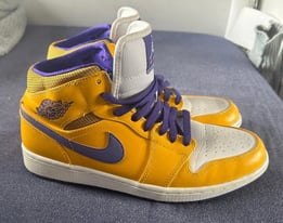image for Air Jordan 1 Mid 'Lakers' Mens Sneakers - UK Size 9.5 / UK 8.5 