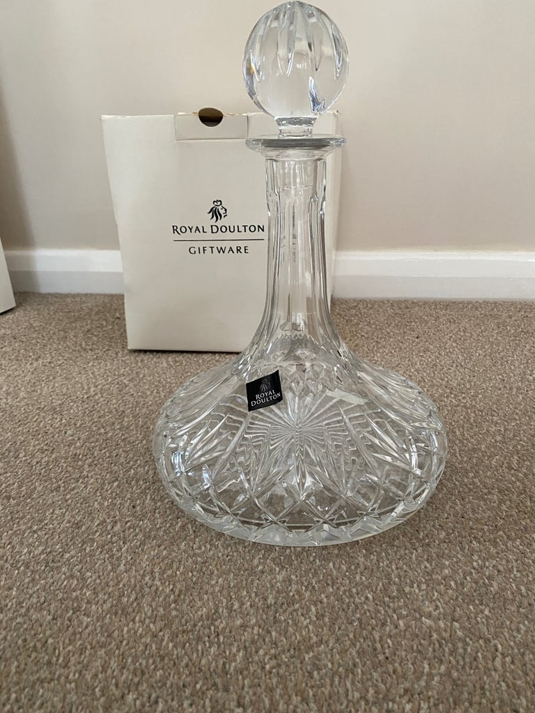 Royal Doulton Fine Lead Crystal Ships Decanter  - Unused in box