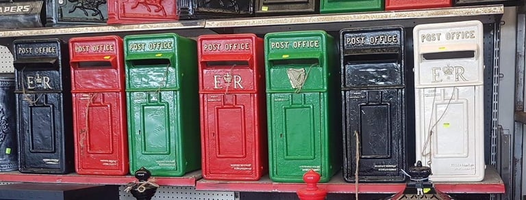 Cast iron round free standing post box