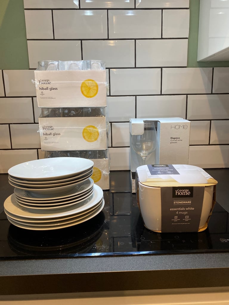 image for Brand New Kitchenware Bundle – Glasses, Plates & Mugs