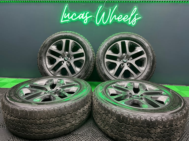 New Defender 90 / 110 L663 20” style 5095 Anthracite Grey Alloy Wheels & Goodyear Wrangler AT’s!