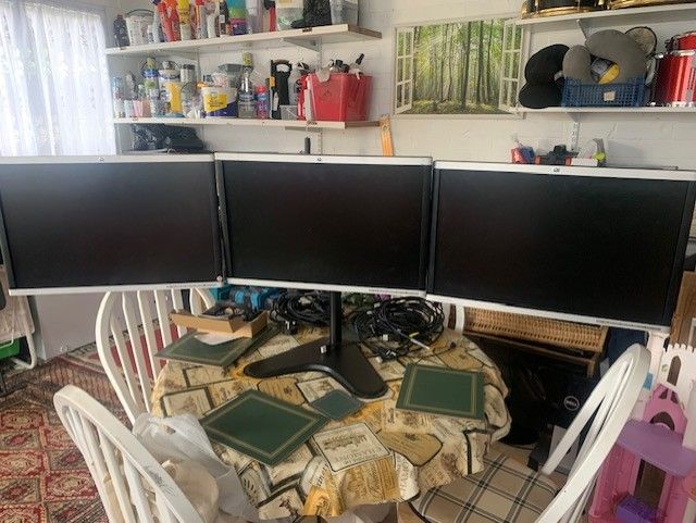 3 X HP LA2205WG HD MONITOR 22" LED BACKLIT VGA DVI DP USB WIDESCREEN 