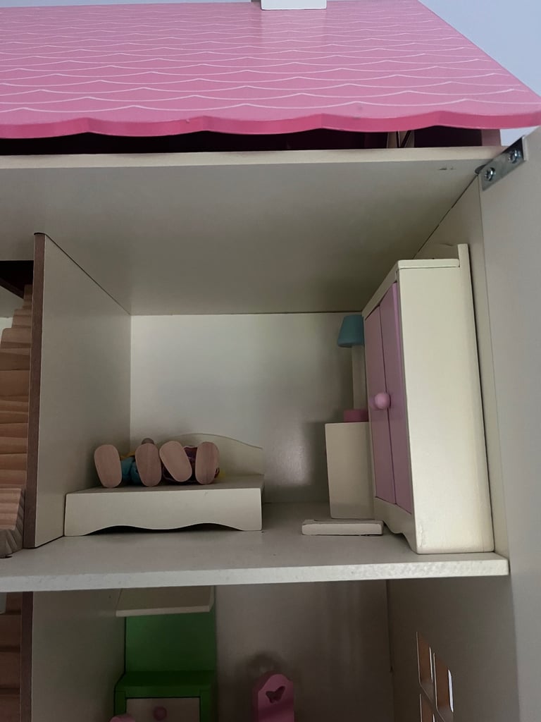 Wooden Dolls House with accessories 