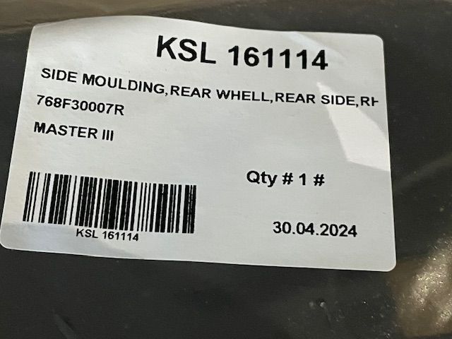 Renault Master III 768570130R Door Moulding Panel Strips - Front And Rear Right 