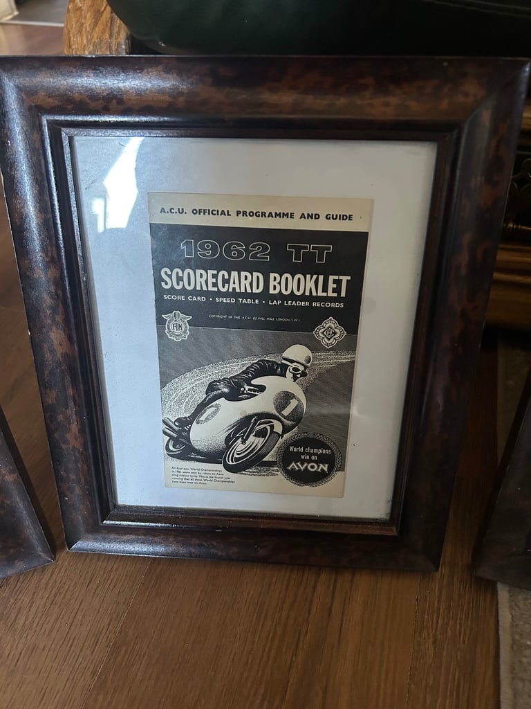 Old racing programs old framed 