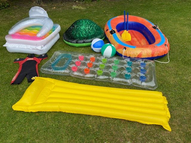 Bundle of beach inflatables