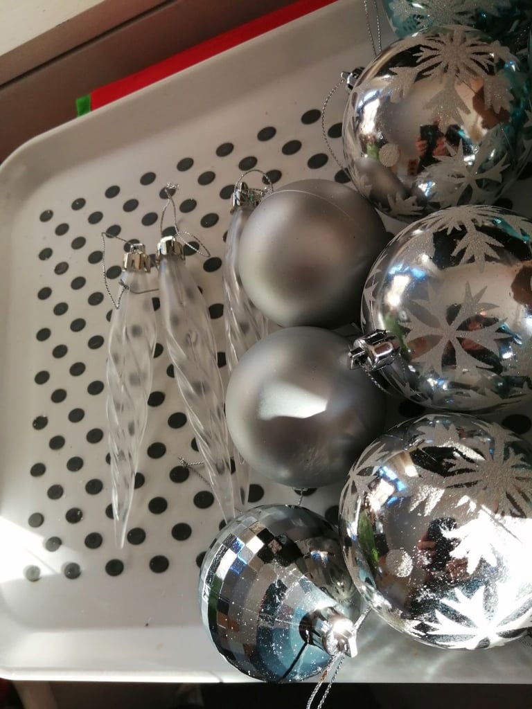 Xmas baubles silver bundle 