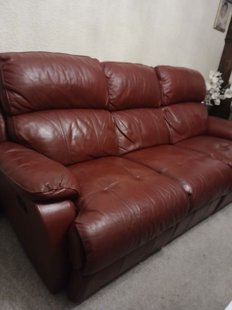Leather 3 seater sofa