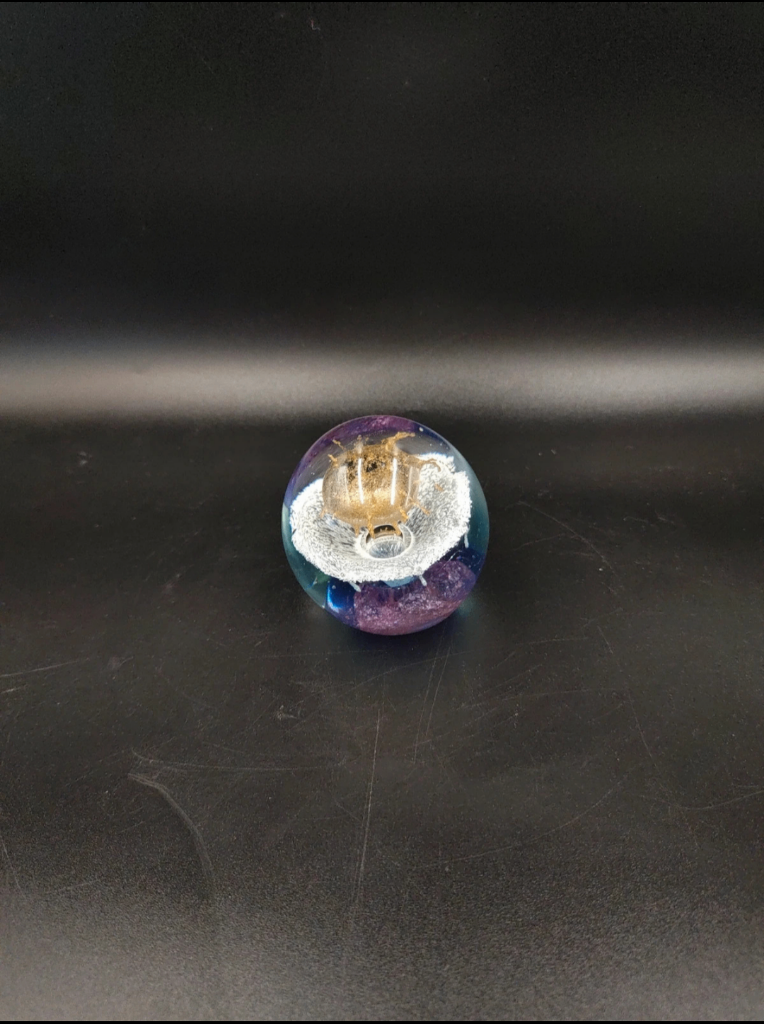 image for Globe Hand Blown Art Glass Paperweight 3&quot;