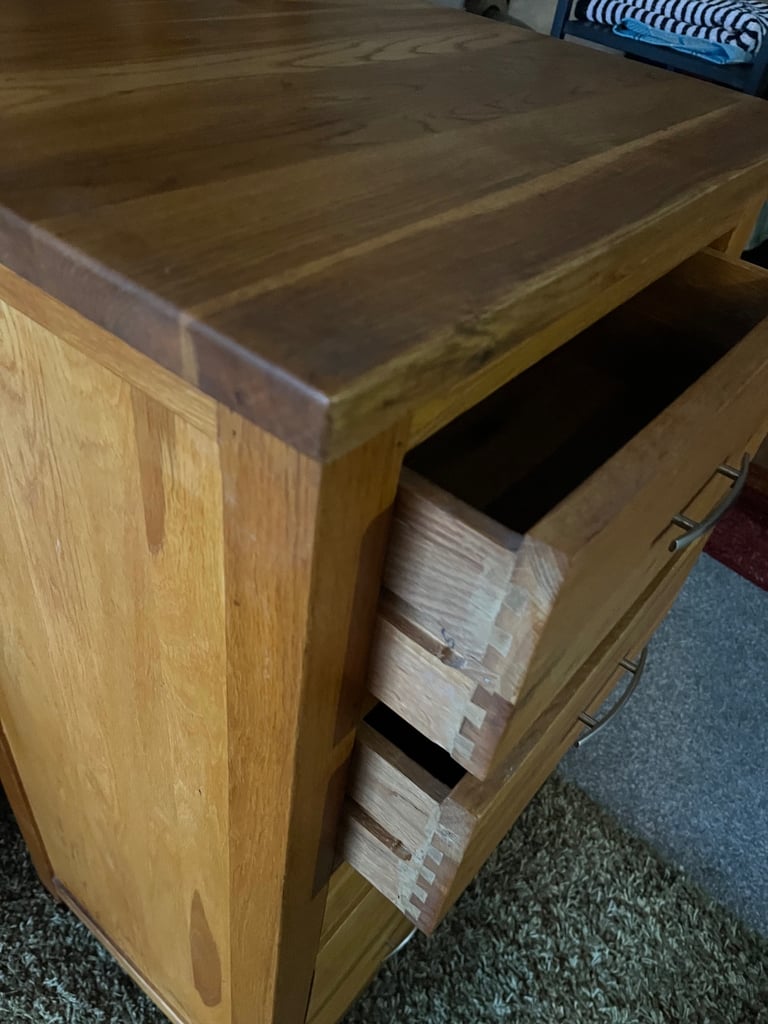 Solid oak tallboy