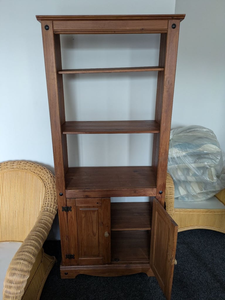 📚 Solid Wood Bookcase / Storage Unit with Cupboard Base