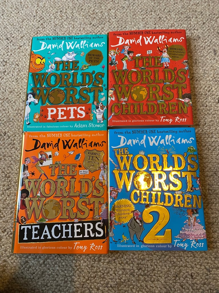 image for David Walliams books - Worlds Worst …. X4